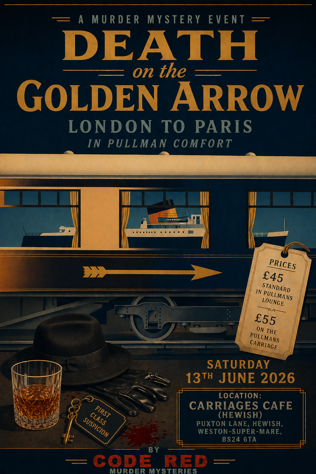 Death on the Golden Arrow event poster